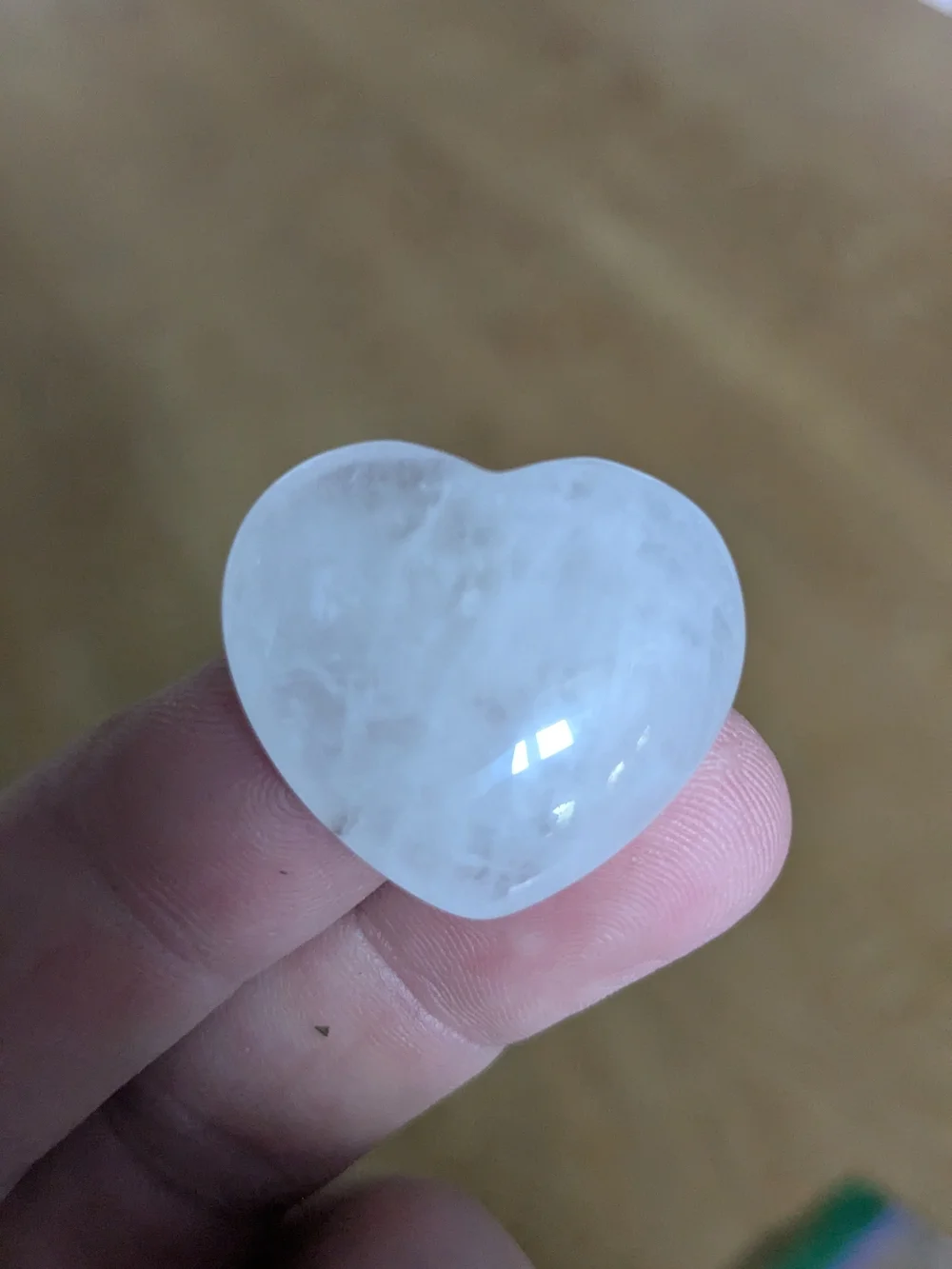 Clear Quartz Heart Stone Accent - White Crystal Heart